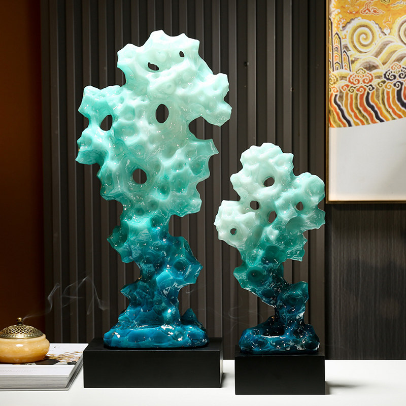 创意太湖石摆件家居入户装饰客厅玄关奇石桌面石头灵璧石泰山石