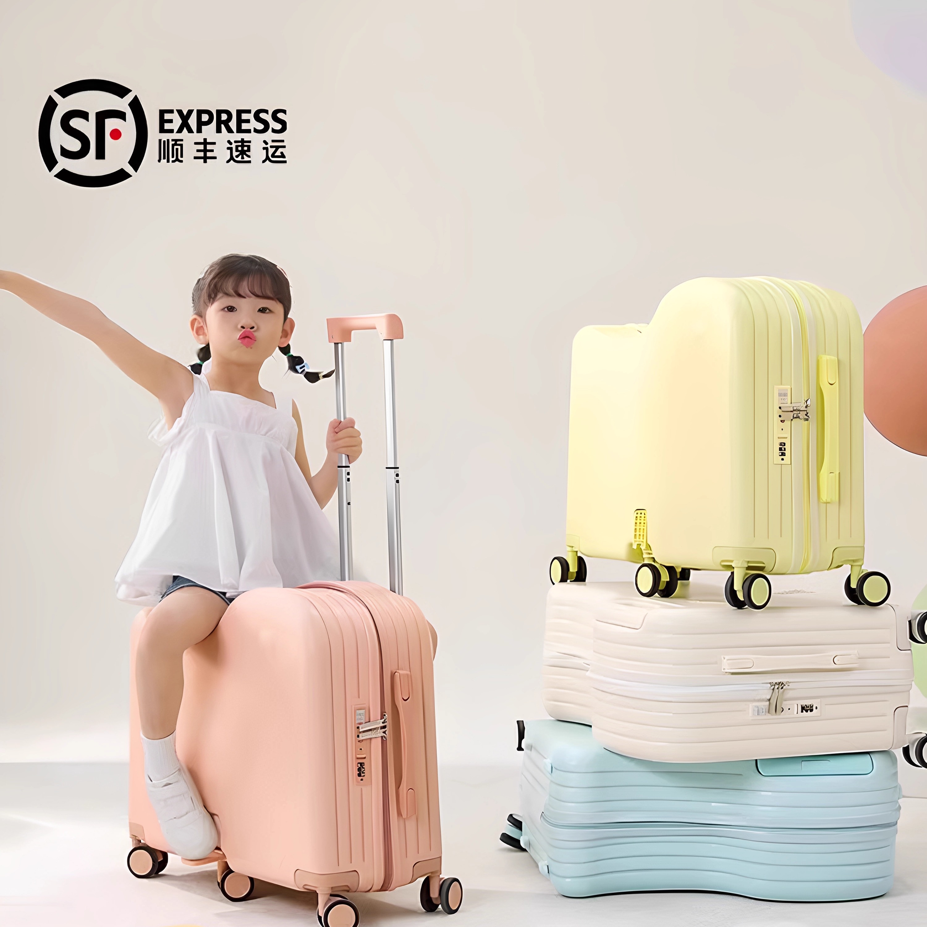 儿童行李箱女孩可坐骑男2025新款遛娃座椅神器子母旅行拉杆密码箱