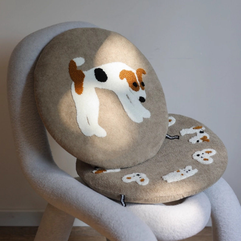 小狗系列抱抱暖绒毛巾绣圆坐垫椅子垫记忆棉慢回弹可拆,居家布艺,美臀垫/保健坐垫,淘宝优惠券,粉丝福利购,淘宝优惠卷