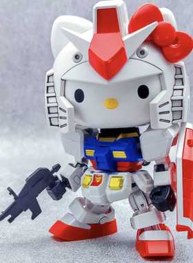 高高SDEX元祖 凯蒂猫  HelloKitty RX-78-2 机甲拼装模型手办礼物