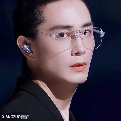 防蓝光防辐射透明近视眼镜框架大框