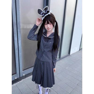 LBTUPR 荷叶边水手领jk制服套装原创设计正版翻领韩系学院风女