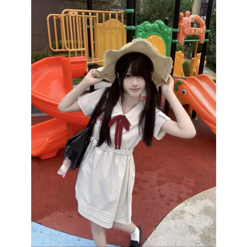 小个子盛夏服jk制服学院风甜美可爱连衣裙短袖日系水手服夏季中裙