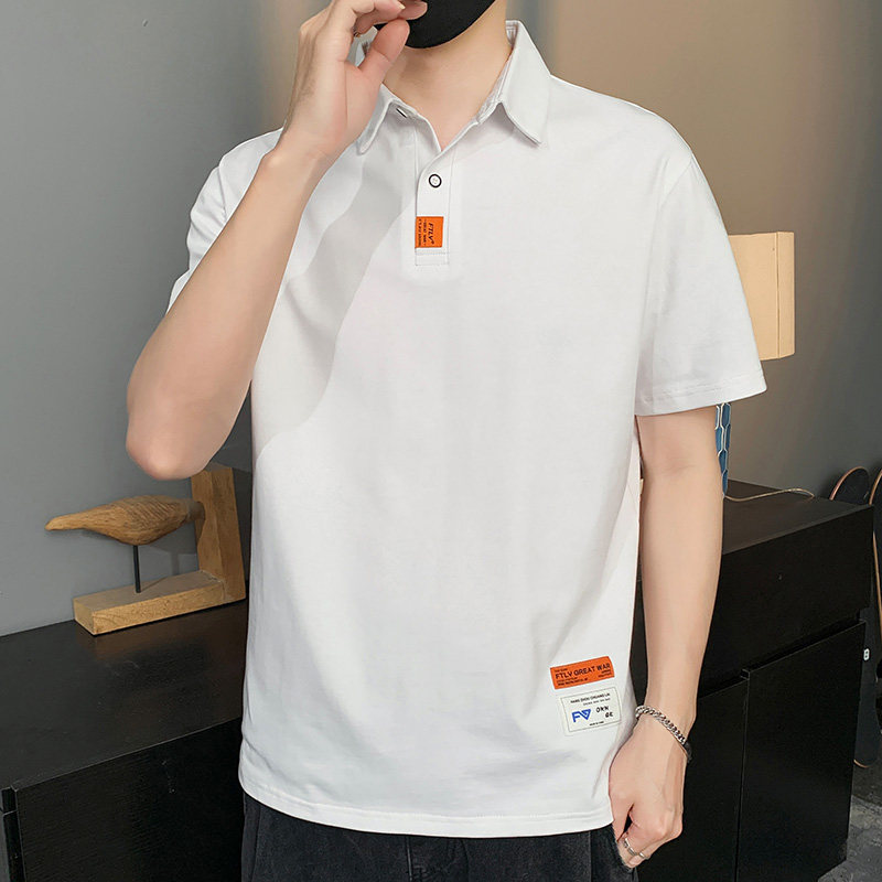 7号仓库100%纯棉POLO衫男夏季潮流宽松服潮牌港风学生翻领短袖T恤