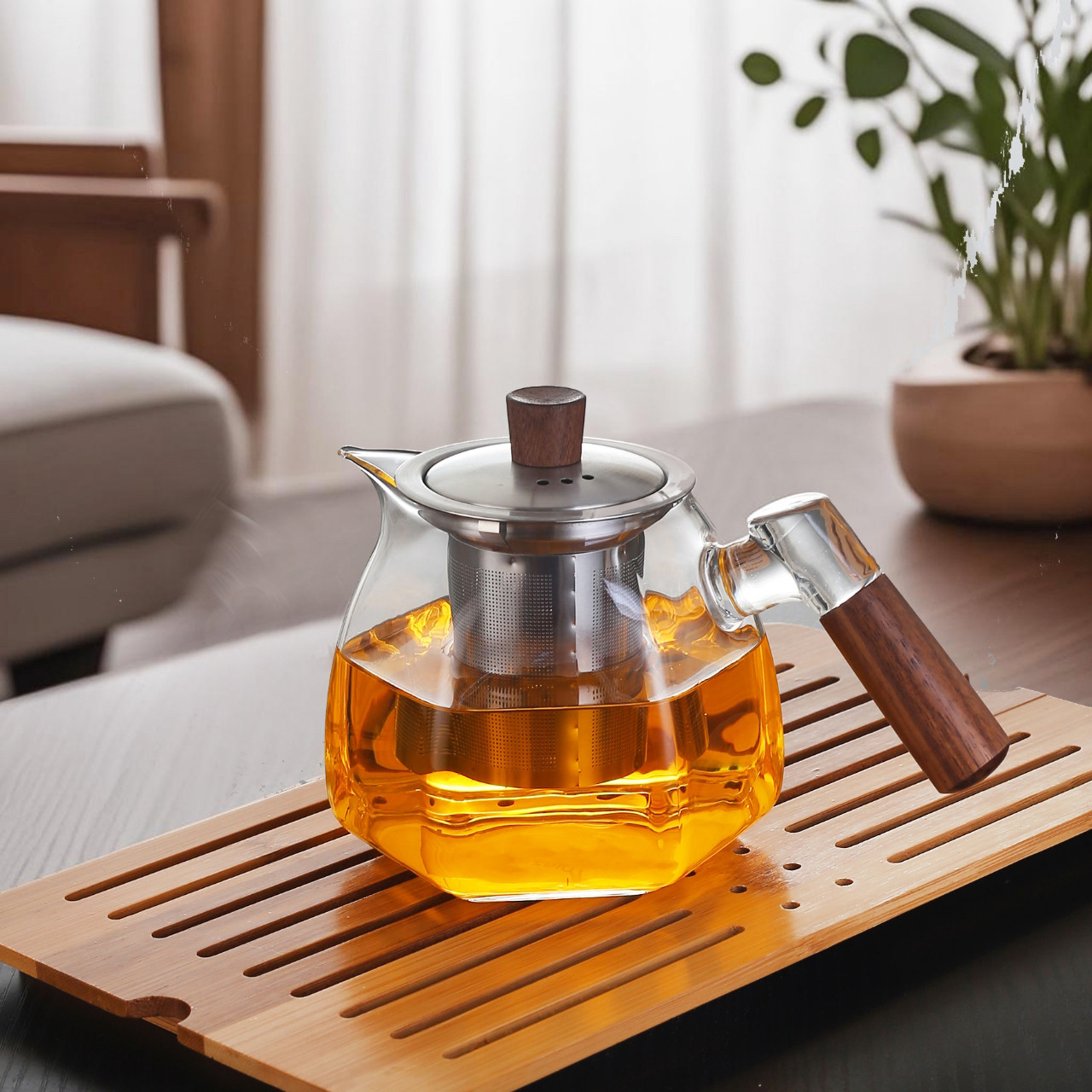新款耐热玻璃壶家用耐高温煮茶壶花茶过滤茶具家用办公室锤纹壶