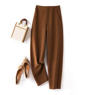 高端洋气镰刀裤女2023年春夏新款含羊毛宽松显瘦哈伦休闲香蕉裤