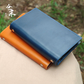 仓末头层植鞣牛皮活页夹记事本多功能卡位款 手账本真皮随身日记本
