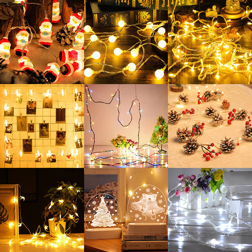 LED星星灯串暖光庭院装饰串灯usb圣诞节彩灯房间亮化电池盒星星灯