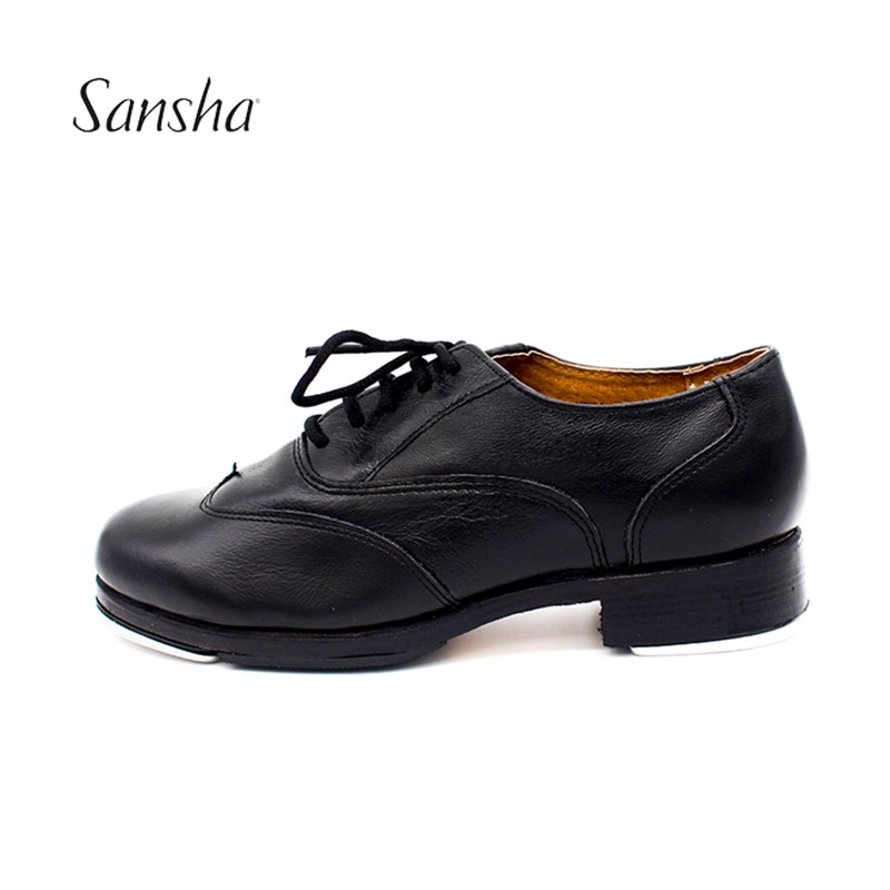 三沙進口牛皮踢踏舞鞋系帶男女款