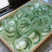 石韵轩天然苹果绿色玛瑙高冰少女汉服旗袍冰种新年礼 此间青绿