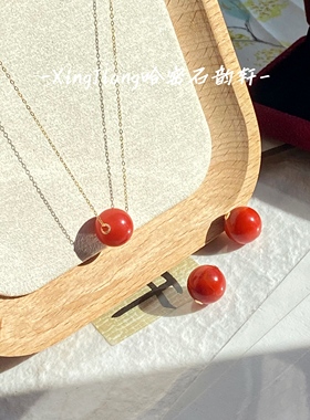 新年红·石韵轩南红路路通项链天然玉石925银项链18k金扣头女生送