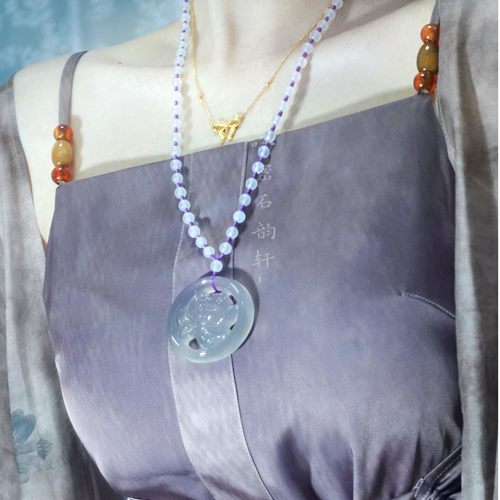 紫芙蓉玉佩】古风汉服禁步挂件旗袍压襟女礼物项链玛瑙璎新中式