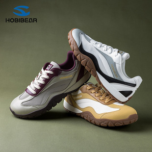 HOBIBEAR男鞋百搭平底鞋春秋季宽头鞋德训鞋宽脚掌友好软底宽头鞋