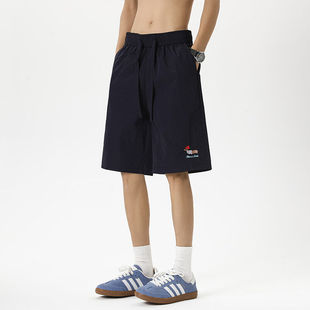 男街头嘻哈潮流力户外沙滩五分裤 小青少年尼妮家美式 速干小狗短裤