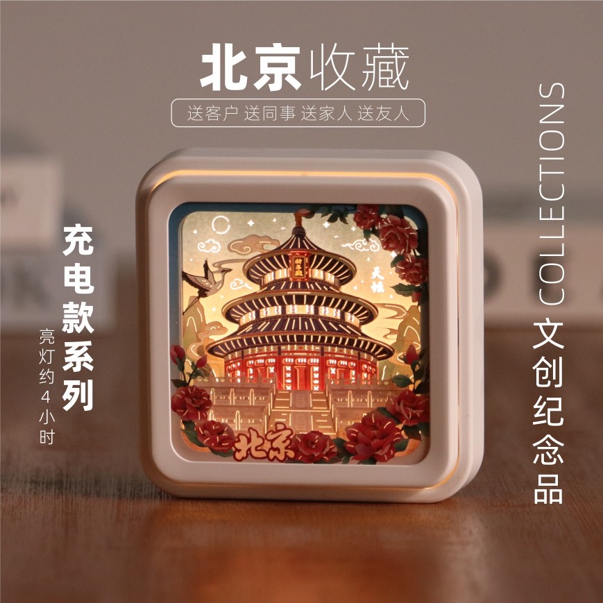 北京磁吸非遗咔哒灯氛围感光影纪念礼生日中国特色伴手礼物送老外,节庆用品/礼品,文化创意纸雕灯,淘宝优惠券,粉丝福利购,淘宝优惠卷