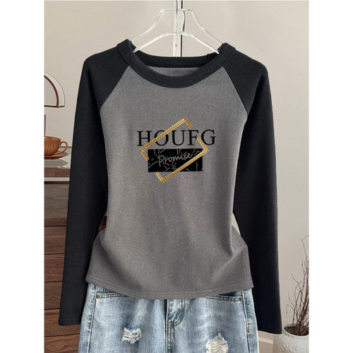 长袖圆领德绒插肩打底衫双面磨毛