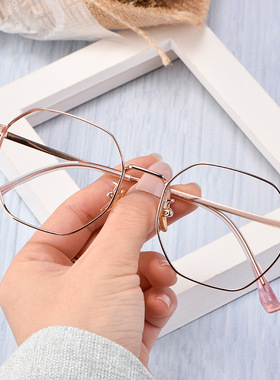 新款多边形复古超轻纯钛眼镜架 时尚男女可配度数近视眼镜框T3903