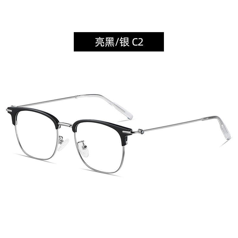 新款防蓝光平光镜 时尚金属眉框架眼镜男TR90复古金属眼镜可配镜