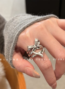 复古做旧蝴蝶开结开口戒指