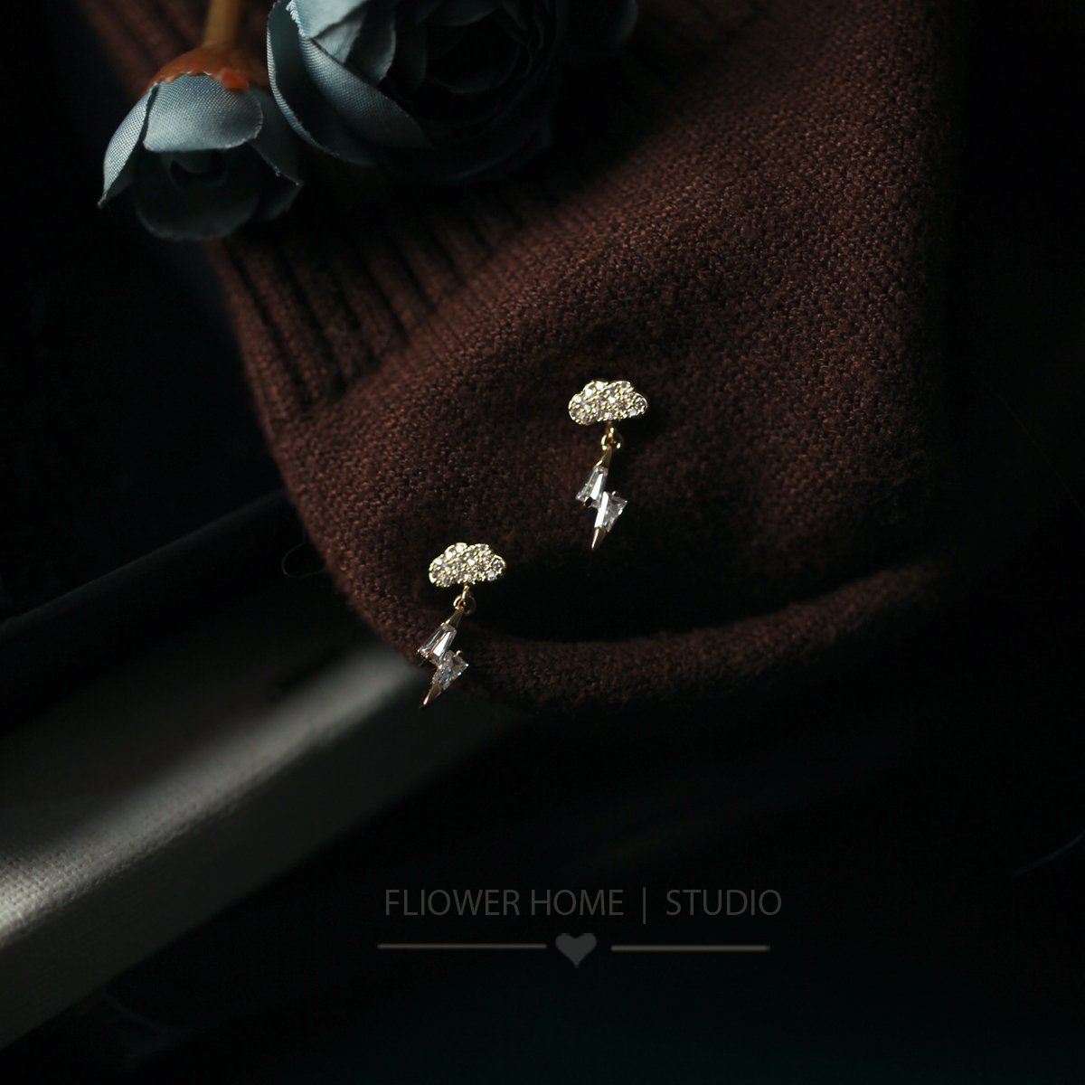 花宿|小小云~精致小巧闪亮百搭日常925银针耳环甜美温柔优雅小众