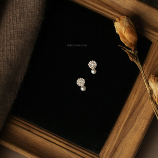 闪亮百搭可爱小耳饰 小巧甜美精致s925纯银耳环珍 花宿设计 甜甜