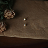 花宿家 清清 小巧天然珍珠迷你精致百搭s925银针耳钉女甜美气质