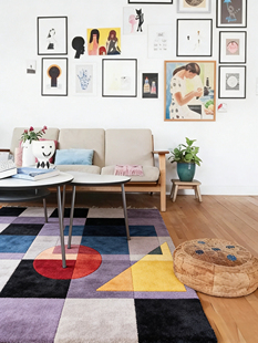 出口美式手工地毯230*150高针加厚家用客厅卧室书房抽象艺术高端