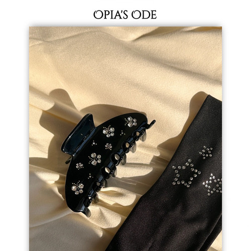 欧美轻奢醋酸水钻鲨鱼夹