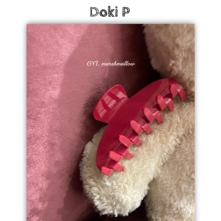 甜茶玫红 yk2辣妹风高级定制emijay纯色醋酸大号发抓夹鲨鱼夹