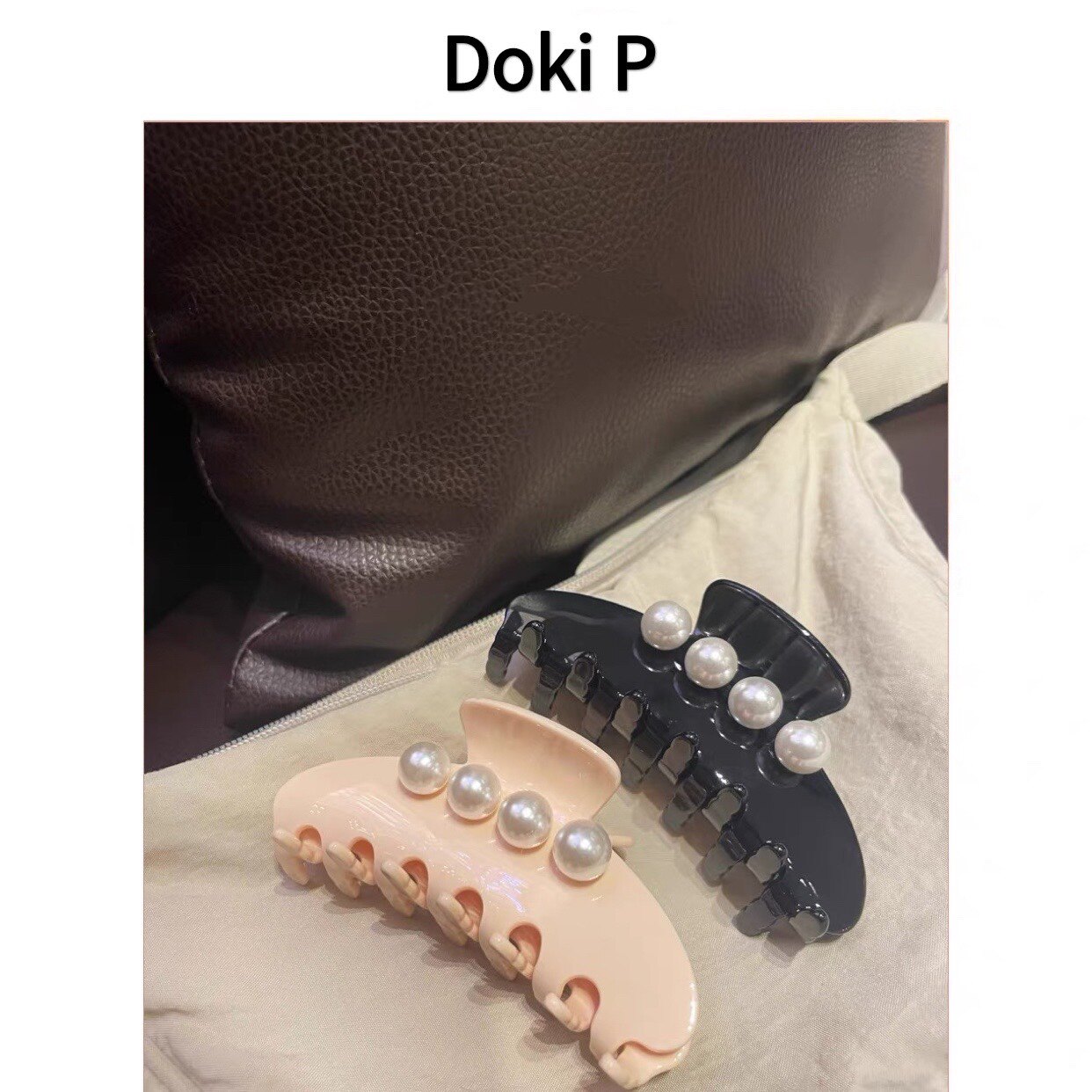 高定 经典法国Alexandre De Paris亚历山大同款珍珠醋酸发抓夹女