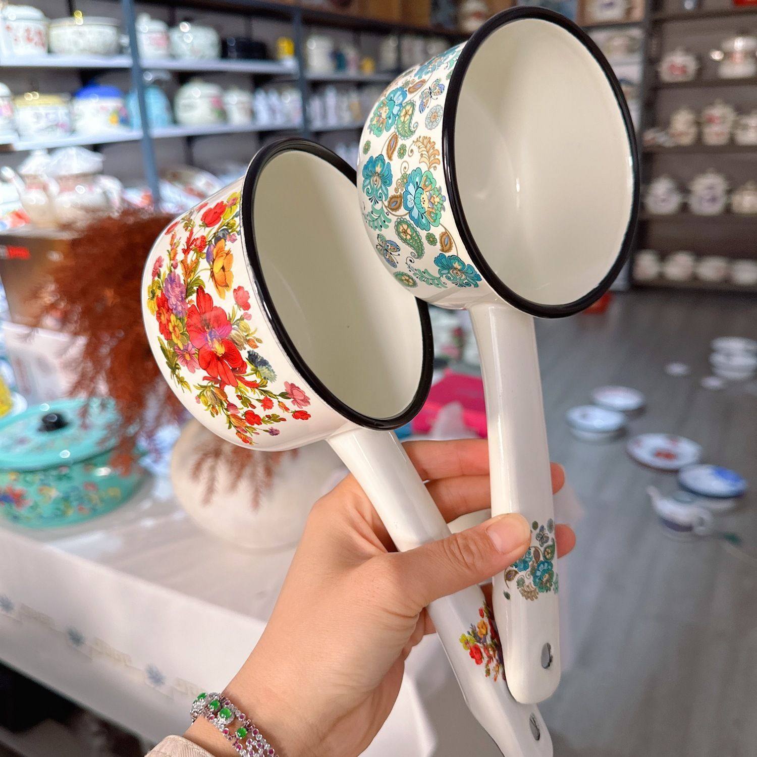 特价加厚珐琅搪瓷小奶锅家用煮奶辅食锅电磁炉通用日式汤锅水舀,厨房/烹饪用具,水舀/水瓢,淘宝优惠券,粉丝福利购,淘宝优惠卷