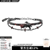 渡鸦系列原创乌鸦手镯暗黑风甜酷星芒双层手链y2k高级感个性 手环