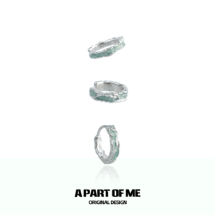 百搭单品 原创湖泊系列薄荷色耳夹耳挂高级耳环甜酷耳扣耳饰