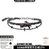 渡鸦系列原创乌鸦手镯暗黑风甜酷星芒双层手链y2k高级感个性 手环