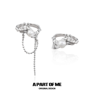 优雅系列 原创纯银珍珠链条戒指小众高级女冷淡风开口不掉色