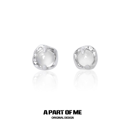 小众纯银不掉色国风白玛瑙耳钉