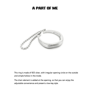 925纯银小众开口链条双层戒指可调ins简约冷淡男女 星球沦陷