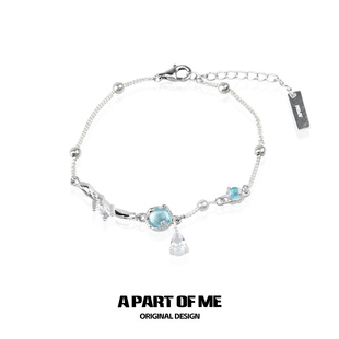 纯银不掉色 蓝色手饰 原创小众设计手链高级感冷淡甜酷秋冬新款