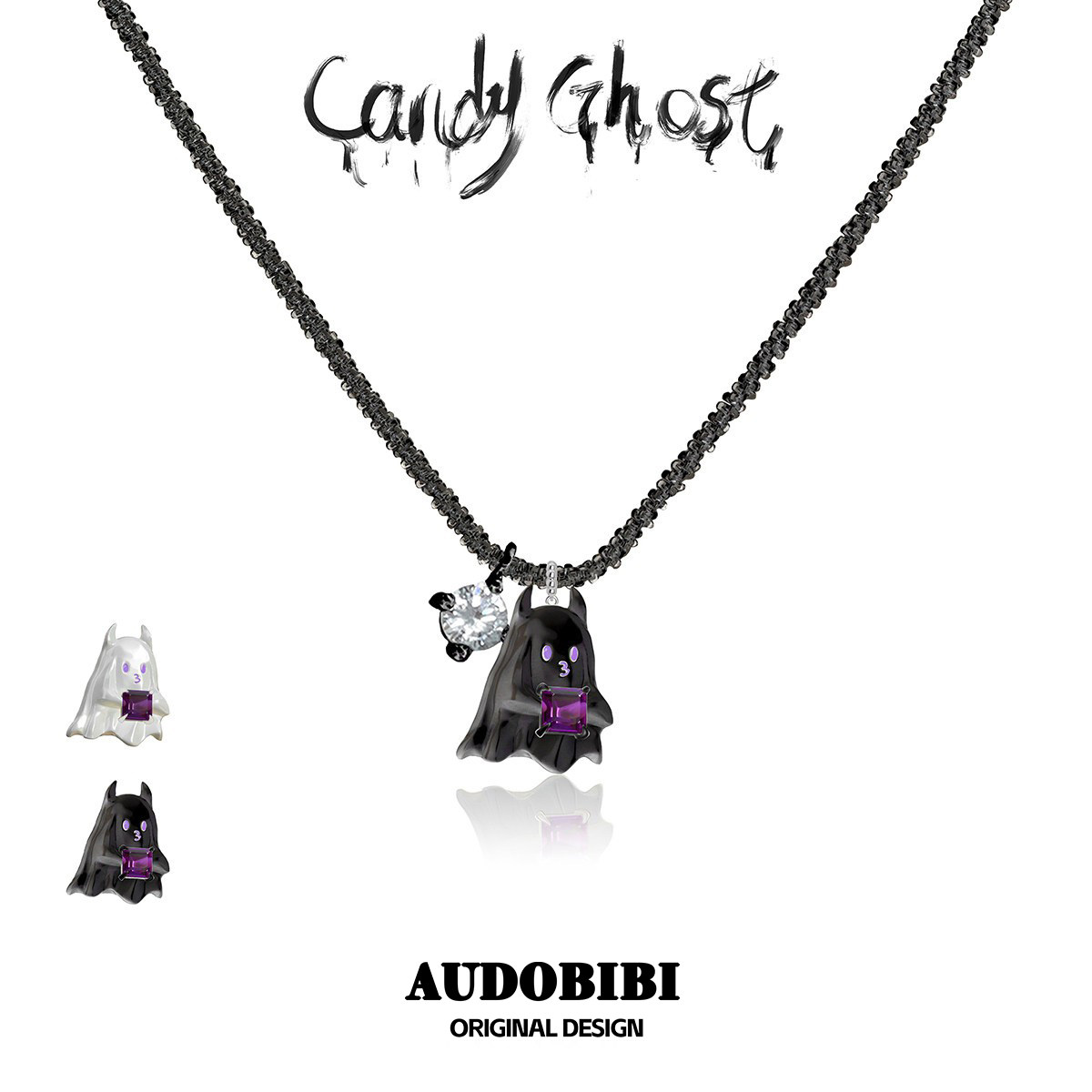 原创小众设计幽灵吊坠项链甜酷小恶魔卫衣情侣毛衣