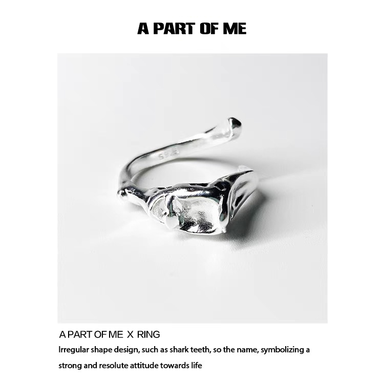 纯银小众设计高级暗黑开口戒指