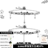 原创小众设计涂鸦小狗猫咪手链女冷淡高级感手镯抽拉链条可爱手环