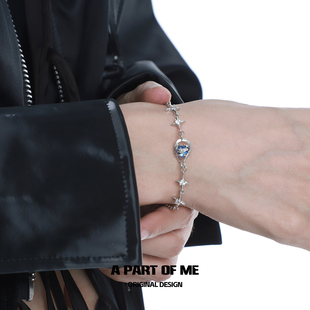 一年四季 原创纯银手链水星记星芒镶钻女 都百搭