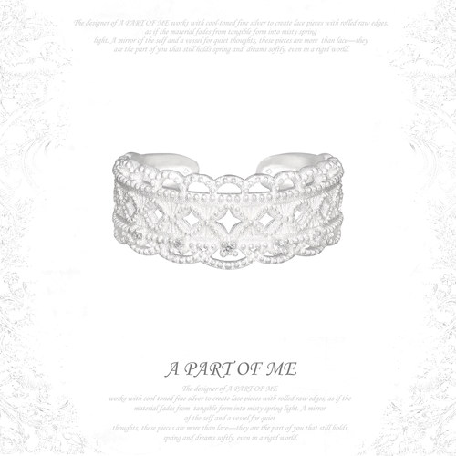 A PART OF ME原创 气质美神 纯银蕾丝戒指轻奢镶钻复古高级感