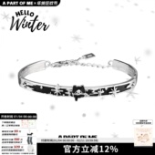 雪地里 小猫 猫咪纯银手镯不掉色原创小众设计高级甜酷y2k手环女