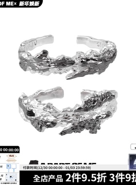 原创纯银黑色戒指开口高级感撞色小众设计个性酷潮黑色情侣对戒