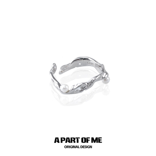 和大衣太适配!小众纯银珍珠戒指不掉色细圈高级冷淡风食指戒