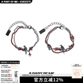 原创乌鸦手链小众设计高级感暗黑风甜酷双层镶钻辣妹手环送礼物