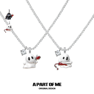 送酒鬼朋友 原创小幽灵项链小众可爱恶魔毛衣链闺蜜送礼 礼物