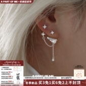 戴上像天使 原创天使翅膀耳钉925银针可拆卸耳环小众高级甜酷耳饰