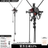 小众设计原创乌鸦十字架抽拉项链可调节高级感甜酷毛衣链秋冬新款